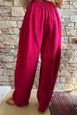 Suri Cushion Cotton Button Pocket Barrel Pant Sangria